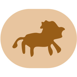 ギャッベのモチーフ獅子 ライオンは深い知恵や富、力の象徴とされています。